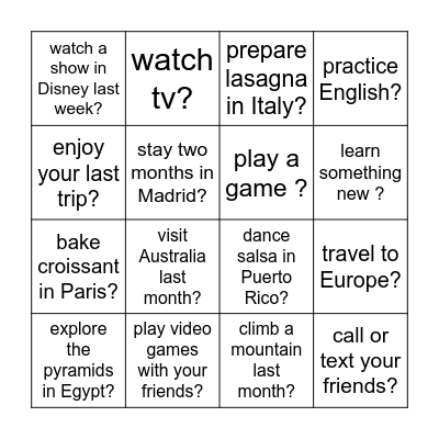 Did you...? Bingo Card