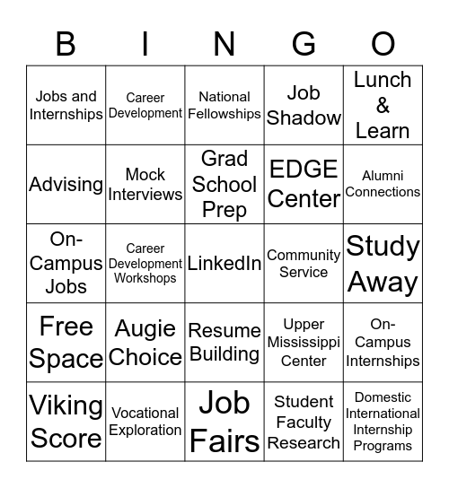 CORE Bingo Card