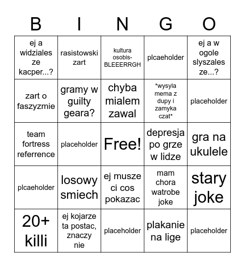 bingo krystian Bingo Card