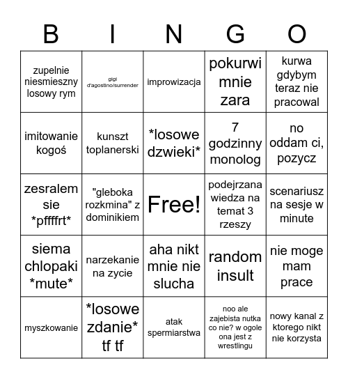 bingo damian Bingo Card