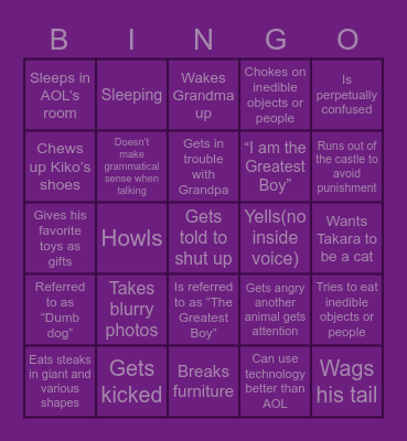 WOLFY Bingo Card