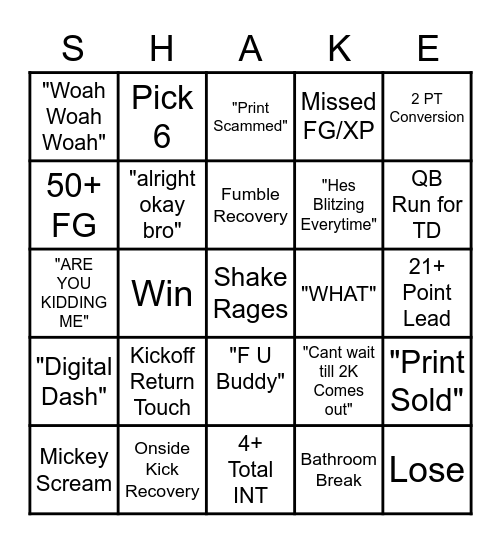 Shake4ndbake Bingo Card