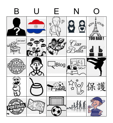 Spanish 1 U1Q3 Bingo Card