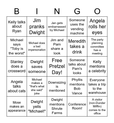 Bailey's Birthday Bingo Card