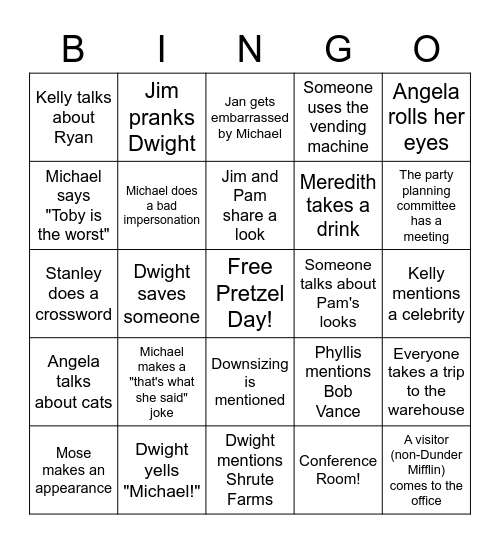 Bailey's Birthday Bingo Card