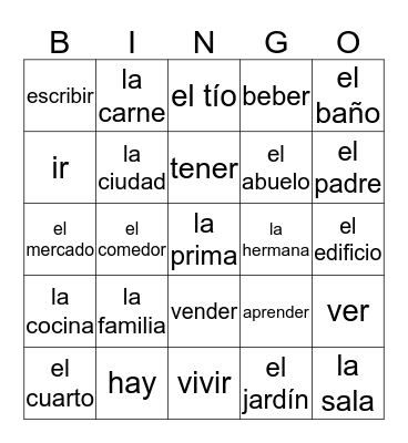 Repaso C Bingo Card