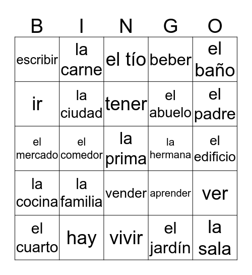 Repaso C Bingo Card