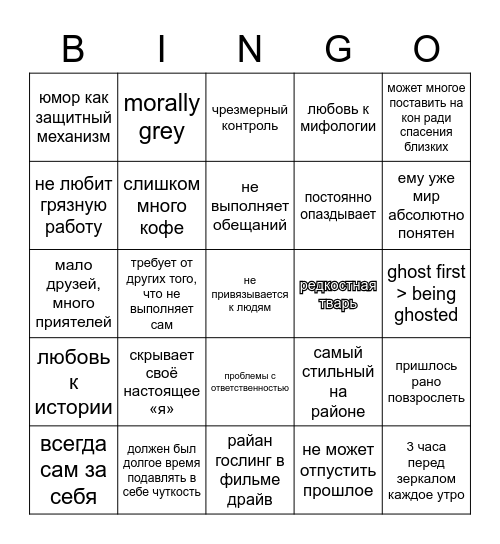 Гордей Борисович Лестратов Bingo Card