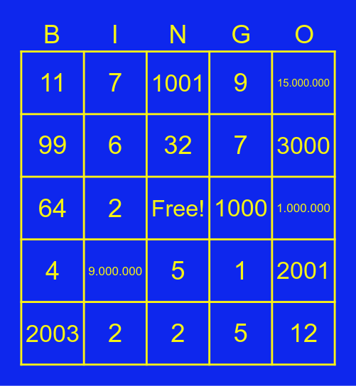 Familidag 2022 Bingo Card