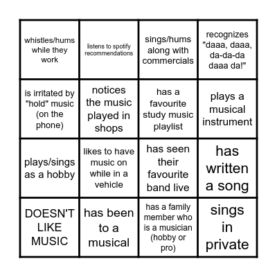 FIND SOMEONE WHO... Bingo Card