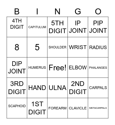 BONE BINGO Card