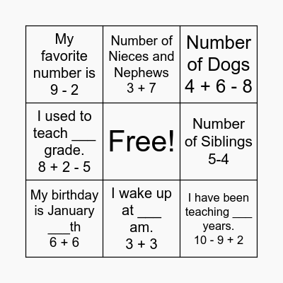 Get to Know Miss Fischer Bingo Card