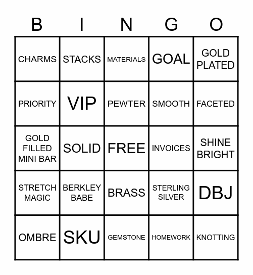 DEE BERKLEY Bingo Card