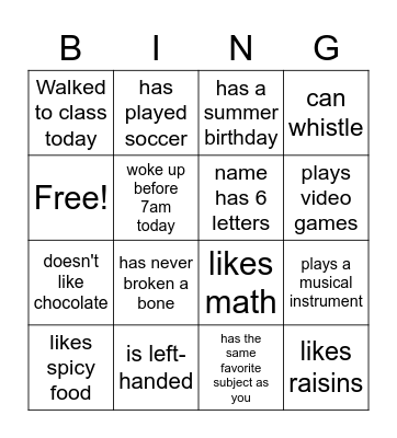 Find someone who... Bingo Card