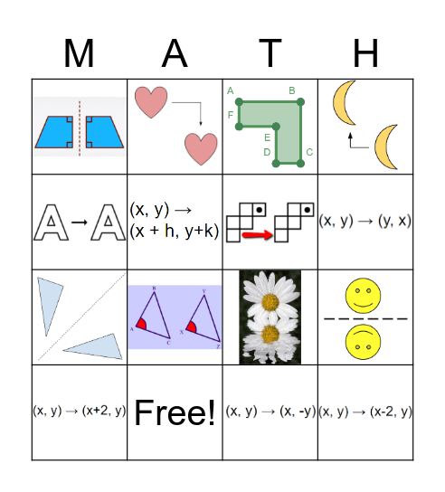 TRANSFORMATIONS Bingo Card