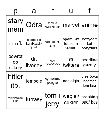 bingo jeja v2 Bingo Card