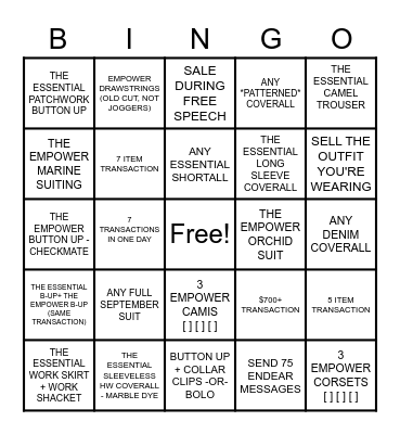 WILDFANG PDX Bingo Card