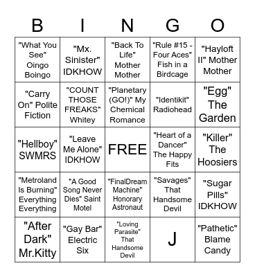 SOME FAVOURITE SONGS Bingo Card