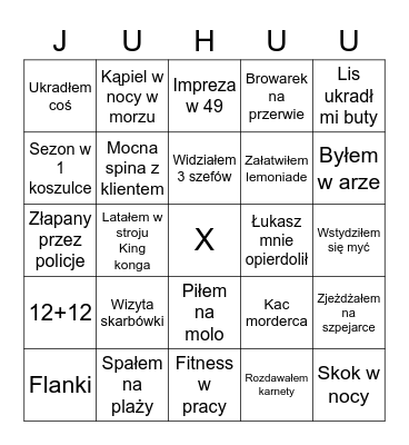 Juhuu 2022 Bingo Card