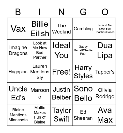96.3/Drive to School Bingo Card