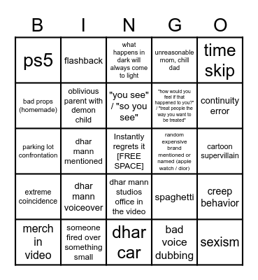 Dhar Man Bingo I didnt Make Bingo Card