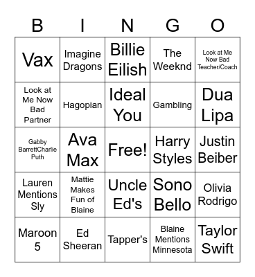 96.3/Drive to School Bingo Card