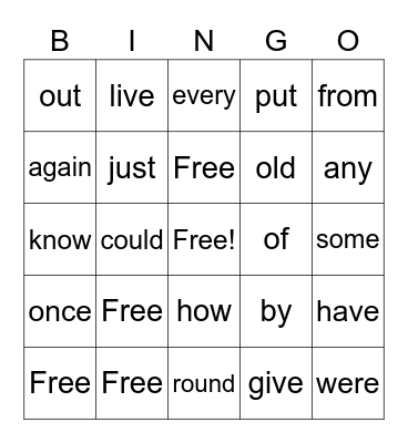 Level 6 Bingo Card