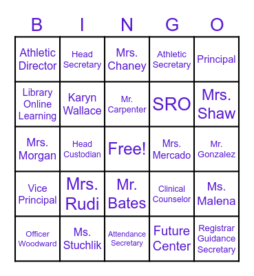 Baker Resources Bingo Card