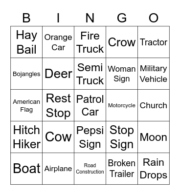Florida Trip Bingo Card
