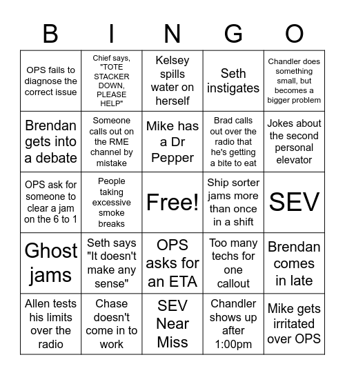 CMH4 MHE (Front Half Edition) Bingo Card