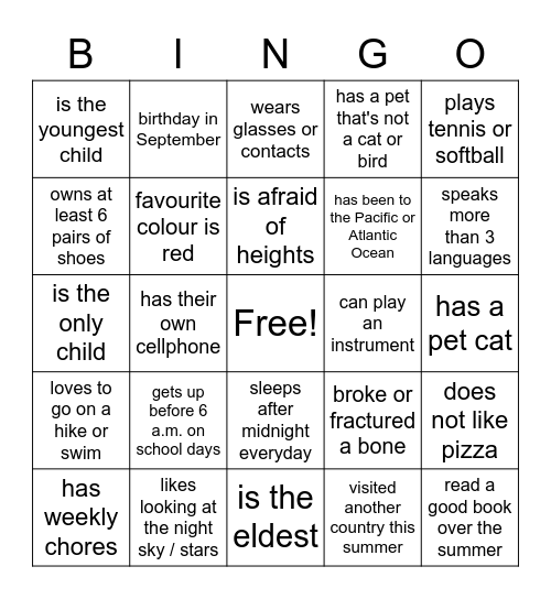 Bingo Card