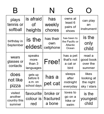 Bingo Card