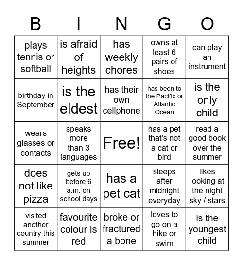 Bingo Card