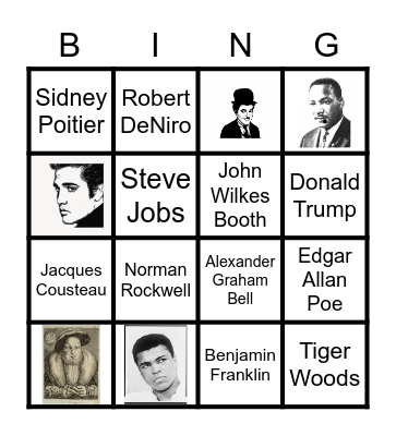 Famous Men Bingo Card