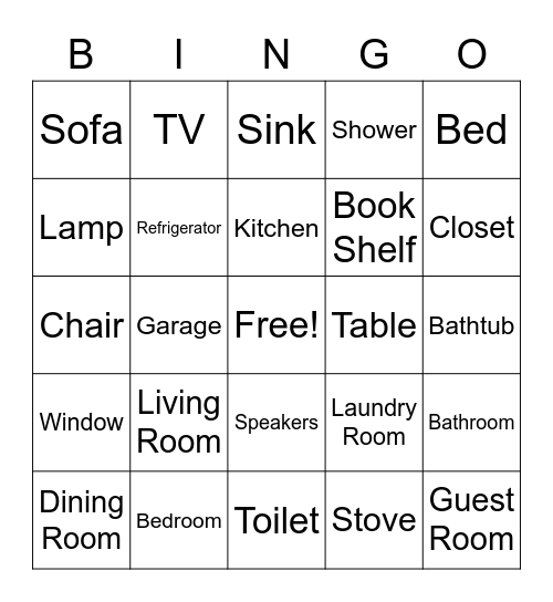 In the House Bingo Card