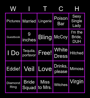 Alicia's the WITCH To Be Bingo Card