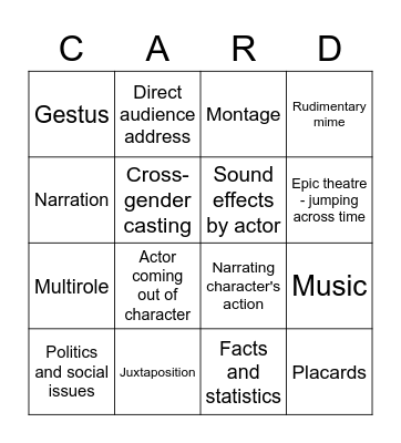 Brecht Bingo - learn your vocab Bingo Card