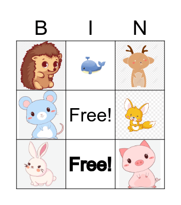 animal Bingo Card