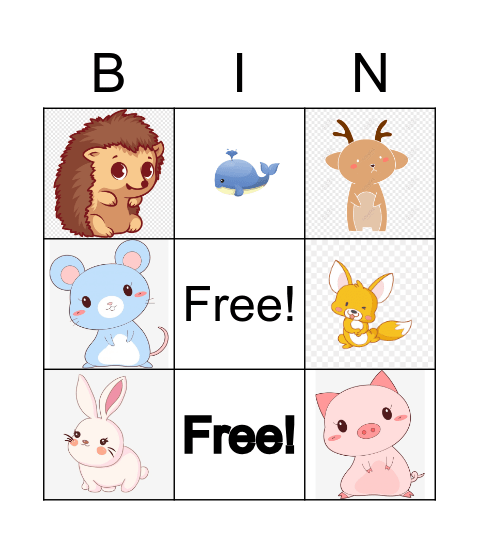 animal Bingo Card