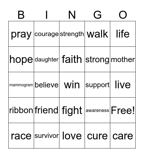 SAVE THE TATAS!!! Bingo Card