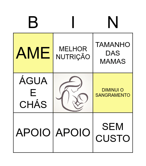 BINGO DA AMAMENTAÇÃO Bingo Card