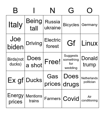 Davi Bingo Card