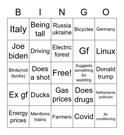 Davi Bingo Card