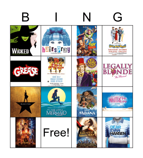 Broadway Bingo Card