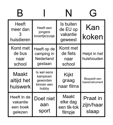 Yuverta Naarden kennismakingsbingo!! Bingo Card