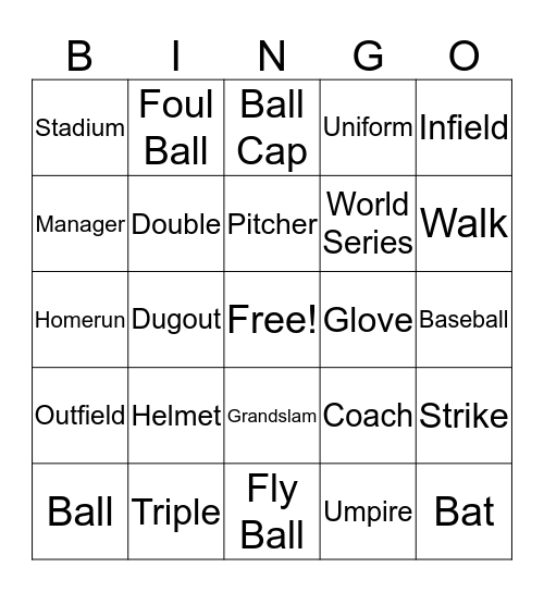 Batter Up Bingo Card