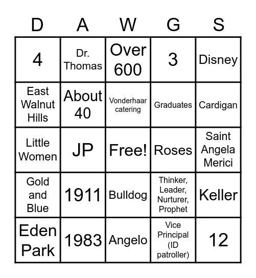 4TH BINGO Card