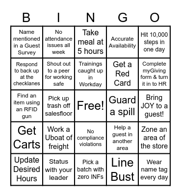 September Bingo! Bingo Card