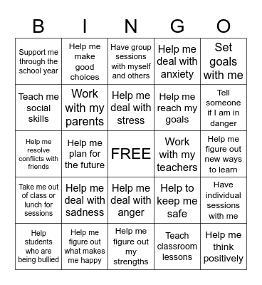 My School Counselor Can... Bingo Card