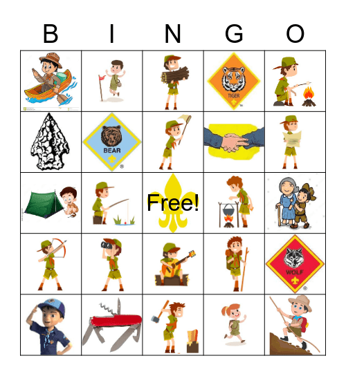 Cub Pack 550 Bingo Card
